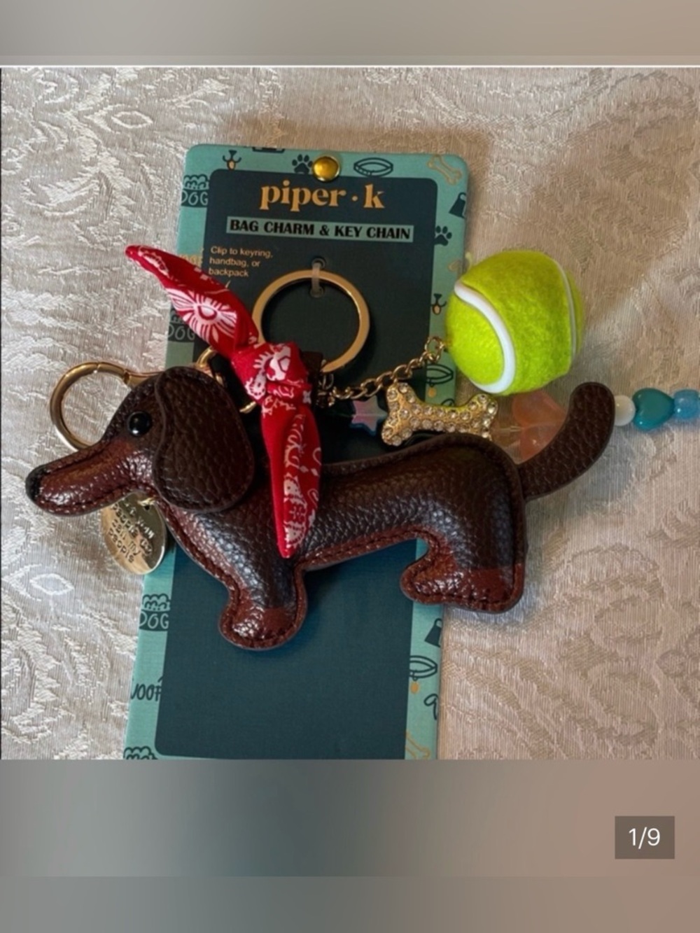 Piper Brown Dachshund Key & Card Holder